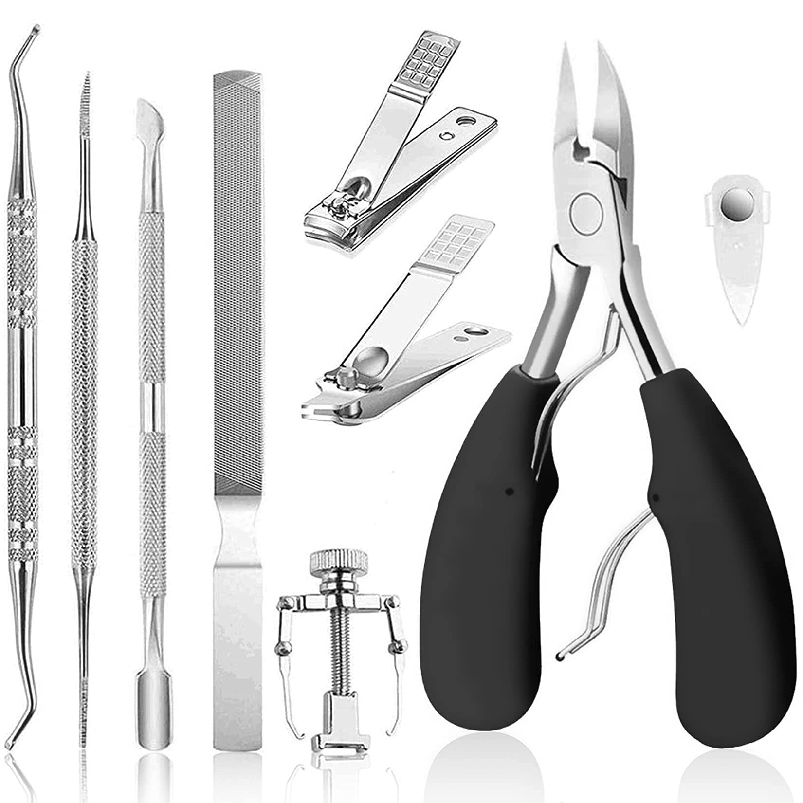 MAYCREATE Ingrown Toenail Clippers for Ingrown or Thick Toenails, 9PCS Stainless Steel Toe Nail Clipper for Men & Seniors, Professional Pedicure Clippers Kit with Nail File MAYCREATE Ingrown Toenail Clippers for Ingrown or Thick Toenails, 9PCS Stainless Steel Toe Nail Clipper for Men & Seniors, Professional Pedicure Clippers Kit with Nail File